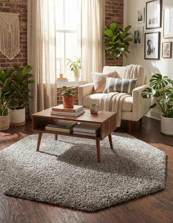 Detail image of 6' x 6' Everyday Shag Octagon Rug