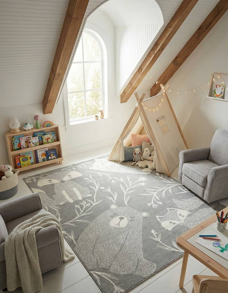 Detail image of 7' 10 x 10' Animals Whimsy Kids Rug