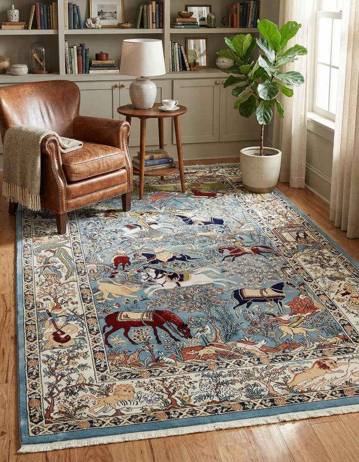 Detail image of 5' 3 x 8' Nain Design Rug