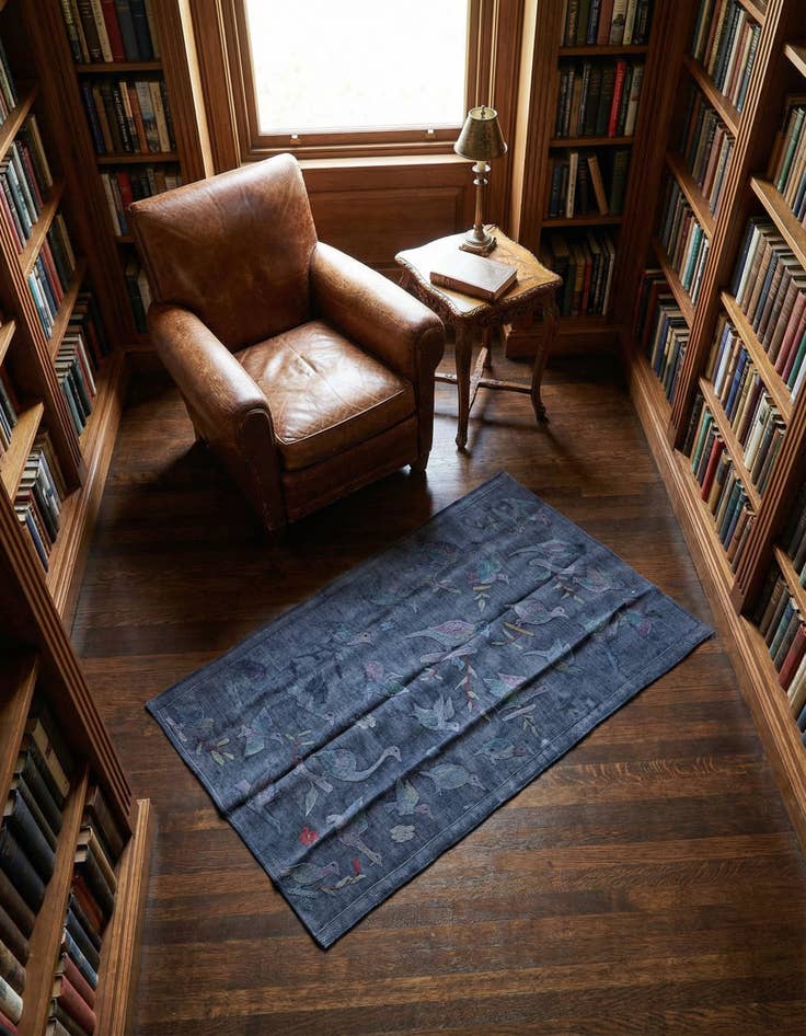 Detail image of 3' 1 x 4' 8 Hand Woven Kilim Suzani Wool Rug