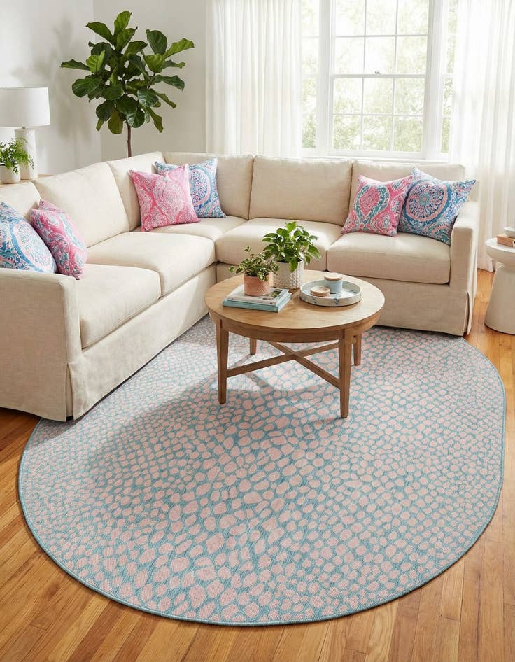 Detail image of 7' 10 x 10' Washable Jill Zarin Cape Town Indoor / Outdoor Oval Rug