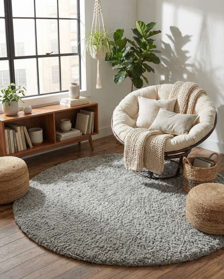 7' 10 x 7' 10 Zermatt Shag Round Rug