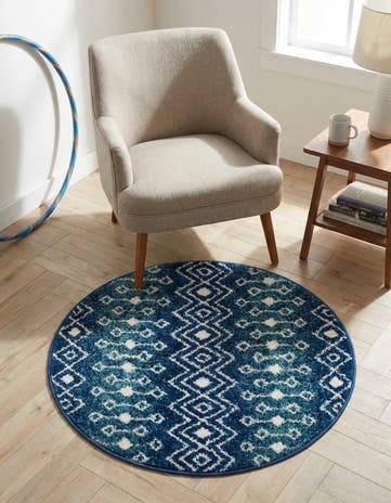 3' x 3' Moroccan Trellis Round Rug