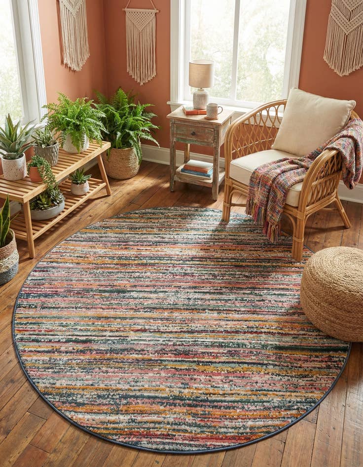 Detail image of  5' 3 x 5' 3 Gemstone Round Rug