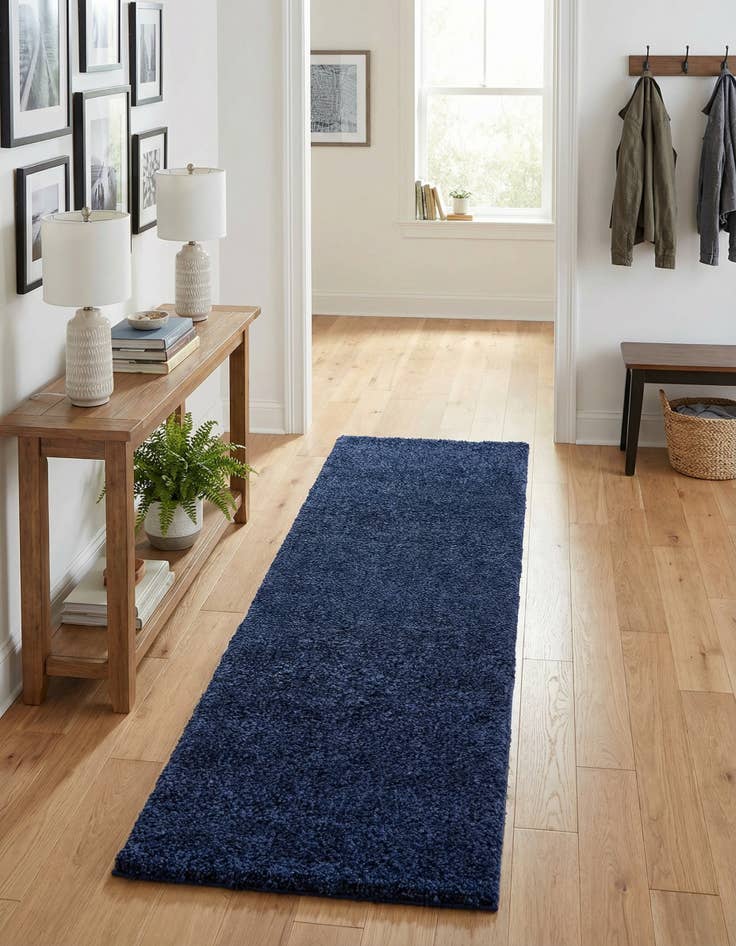 Detail image of 2' x 6' Solid Frieze Runner Rug