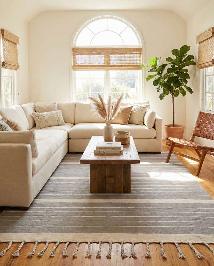 6' 1 x 9' Hand Woven Chindi Cotton Rug