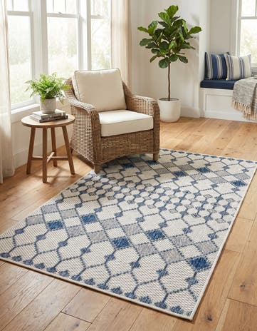 3' x 5' 3 Easy-Clean Trellis Indoor / Outdoor Rug