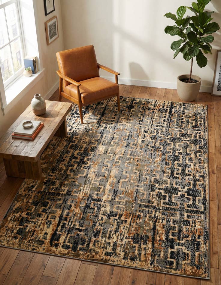 Detail image of  5' 3 x 8' Saturn Rug