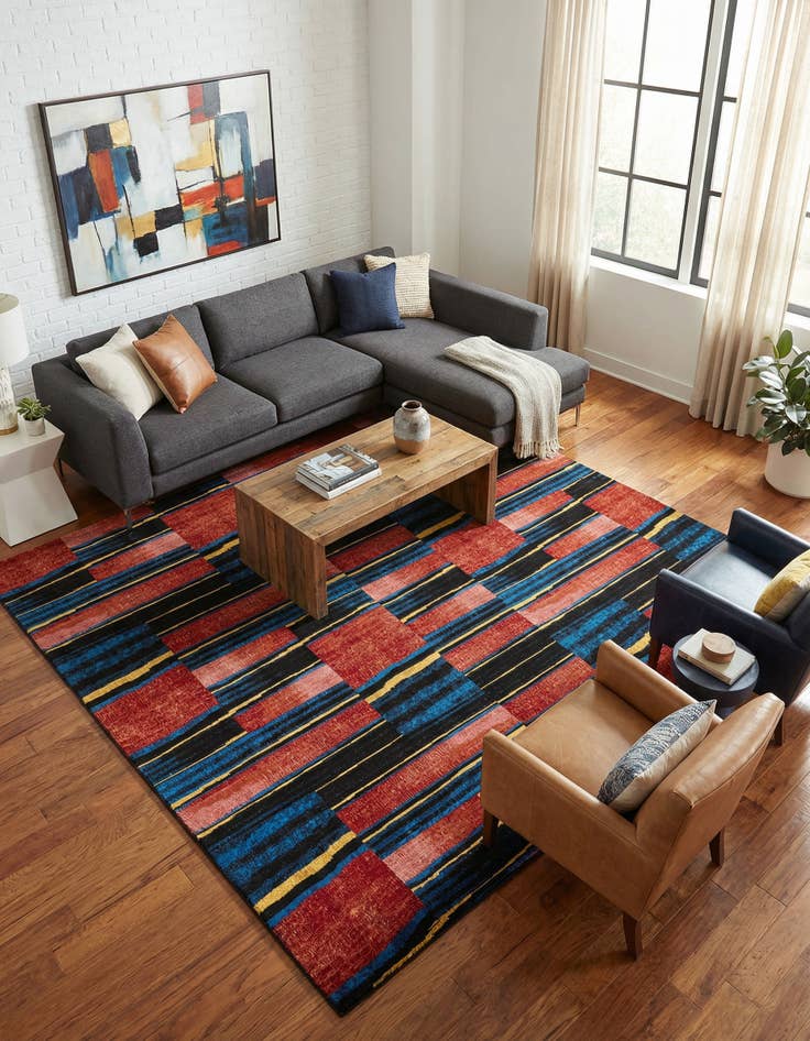 Detail image of 10' x 10' Easy-Clean Modern Indoor / Outdoor Square Rug