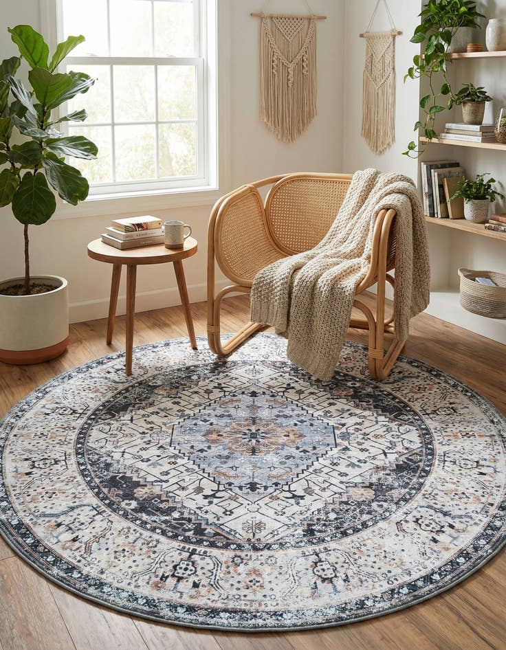 Detail image of 5' 3 x 5' 3 Yara Round Rug