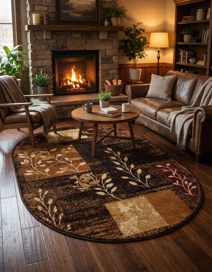 Detail image of 5' 3 x 8' Cafe Oval Rug