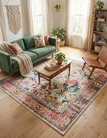 Beige Aria Square Rug