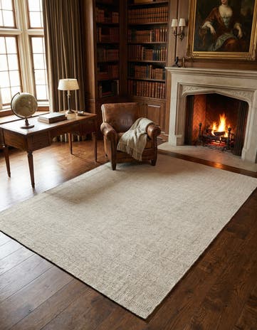 Vanilla Bean Hand Woven Jill Zarin English Manor Wool Rug