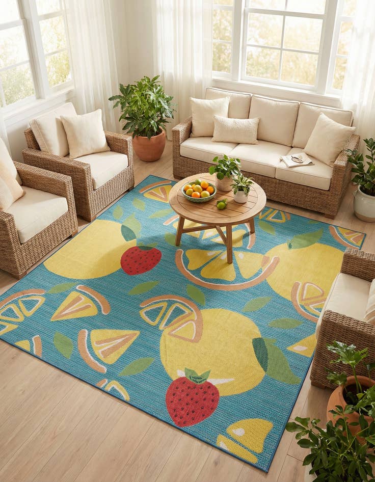 Detail image of 10' x 10'  Washable Baja Indoor / Outdoor Square Rug