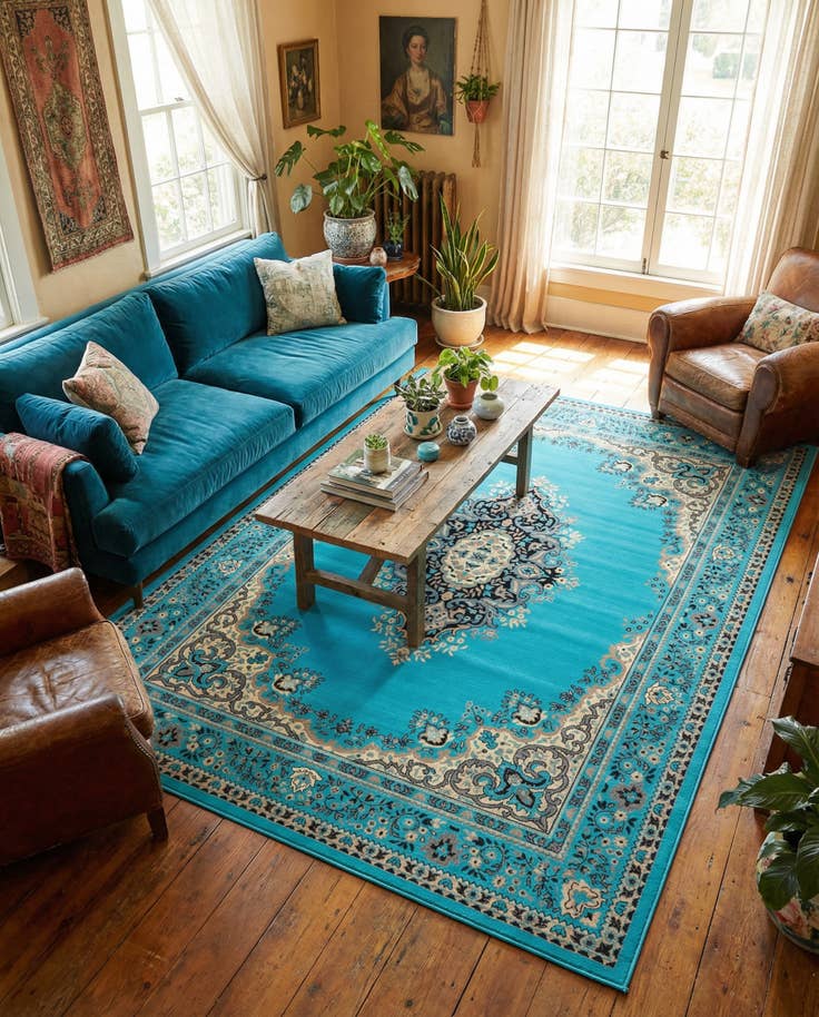 Detail image of 9' x 12' Mashad Design Rug
