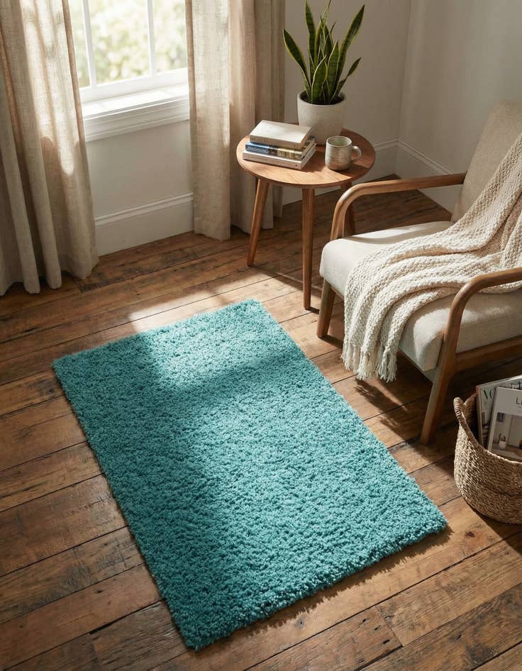 Detail image of 2' x 3' Solid Shag Rug