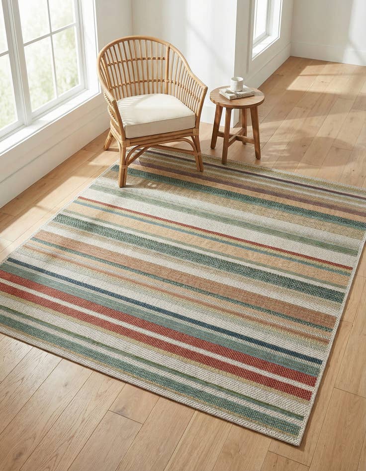 Detail image of 5' 3 x 5' 3  Washable Baja Indoor / Outdoor Square Rug