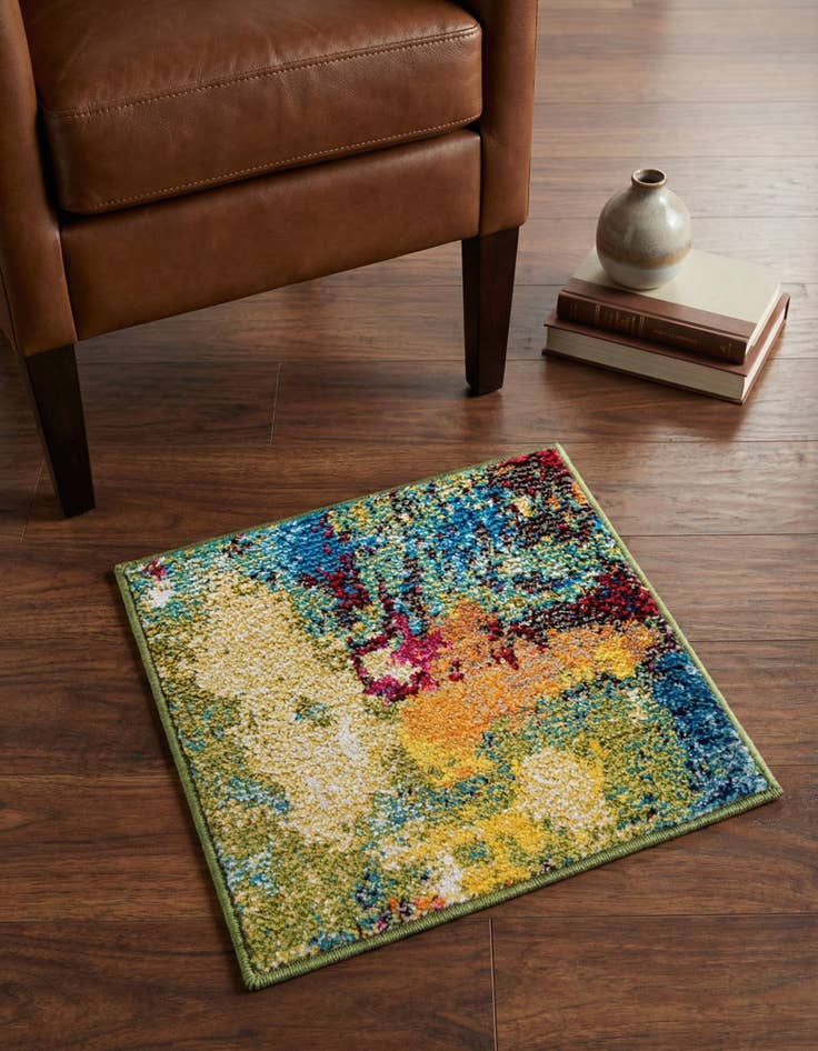 Detail image of 1' 4 x 1' 4 Washable Hyacinth Sample Rug