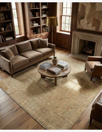 8' 4 x 9' 9 Hand Knotted Oushak Wool Rug