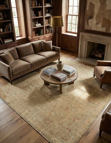 8' 4 x 9' 9 Hand Knotted Oushak Wool Rug