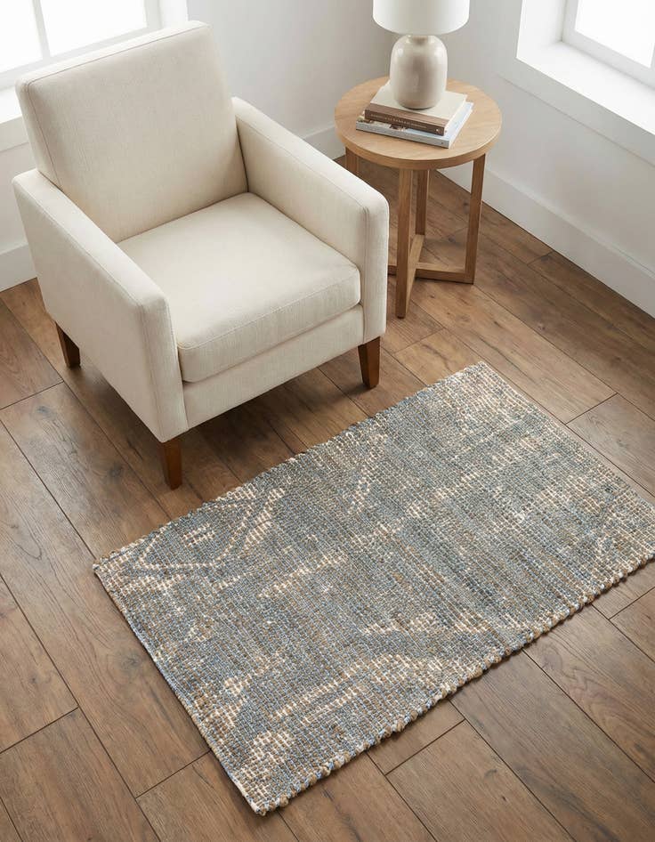 Detail image of 2' x 3' 1 Hand Woven Chenille Jute Rug