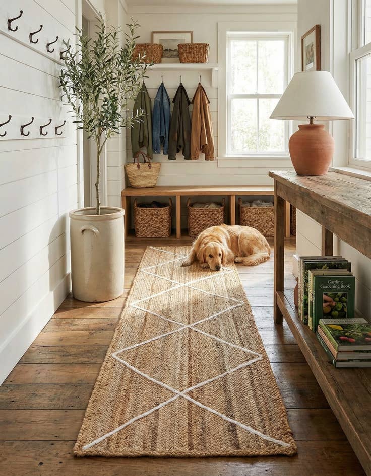 Detail image of 2' 2 x 8' 2 Handmade Braided Jute Runner Rug
