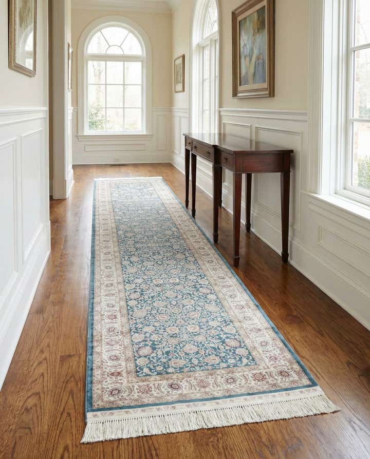 2' 7 x 9' 10 Qom Bamboo Silk Runner Rug
