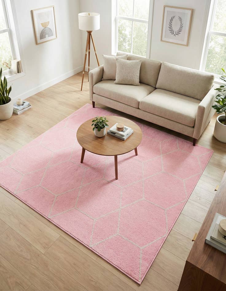 Detail image of 6' x 6' Trellis Frieze Square Rug