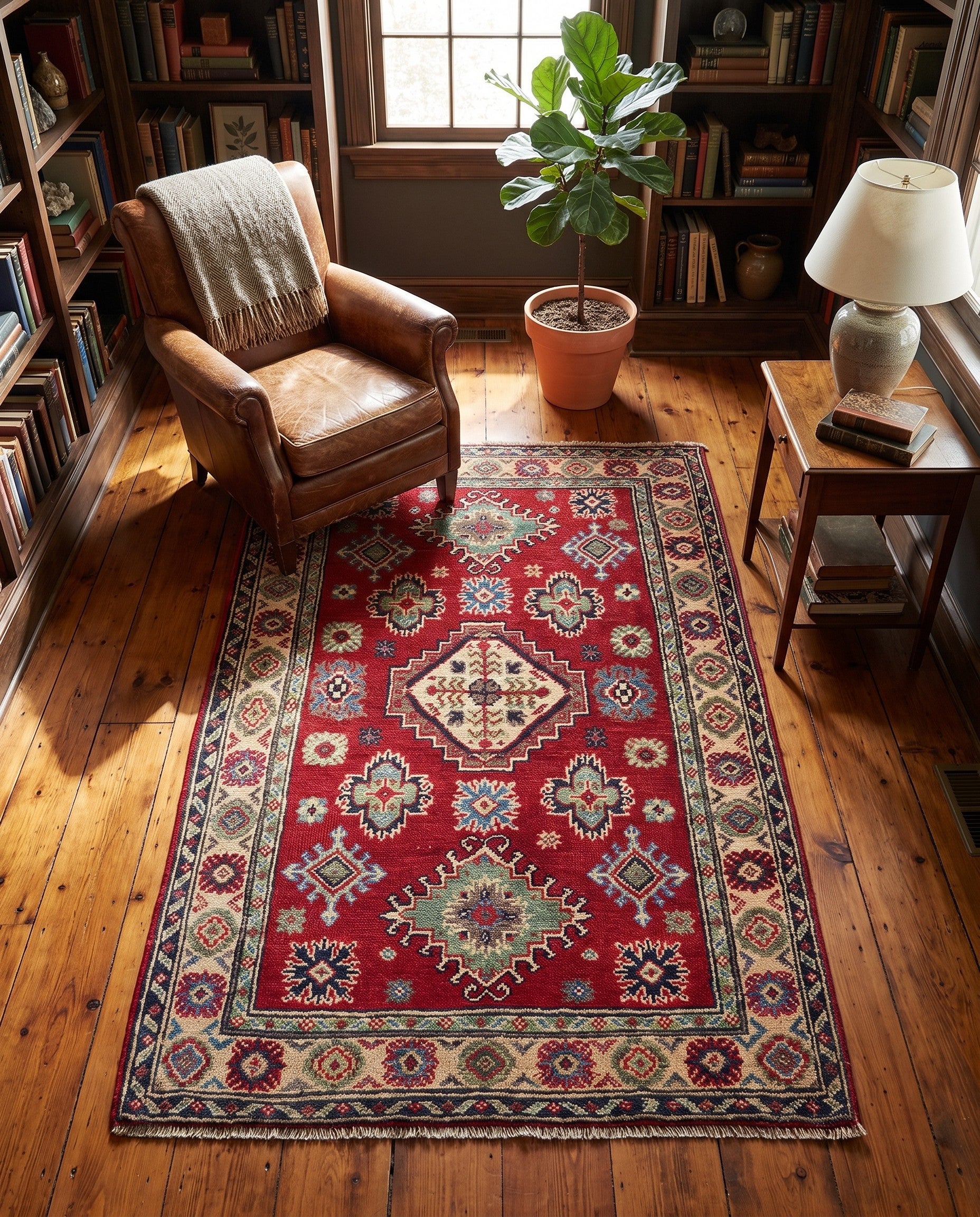 85cm x 125cm Hand Knotted Kazak Rug