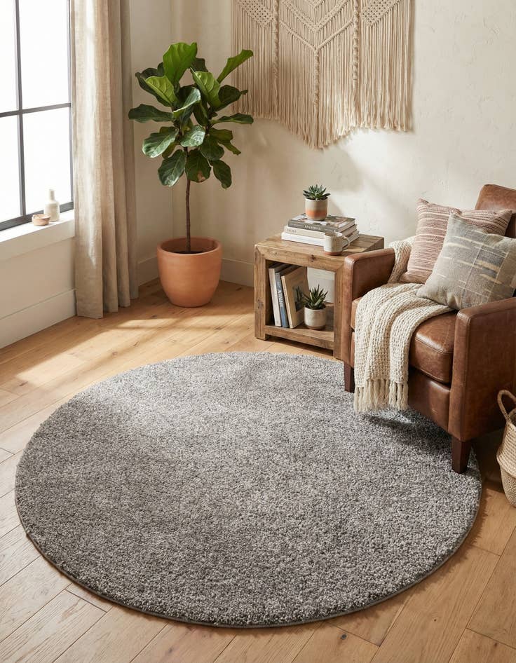 Detail image of  4' x 4' Solid Frieze Round Rug