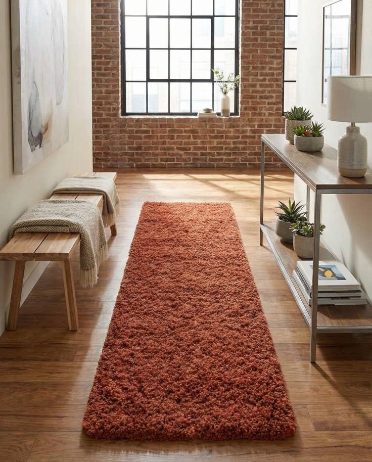 Detail image of 2' x 8' Solid Shag Runner Rug