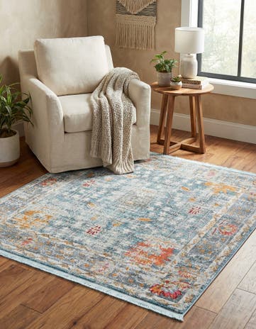 Blue Paragon Square Rug