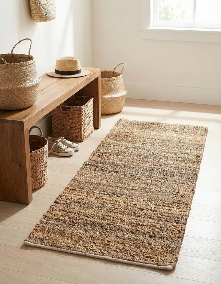 Detail image of 2' x 4' 1 Hand Woven Palm Beach Jute Runner Rug