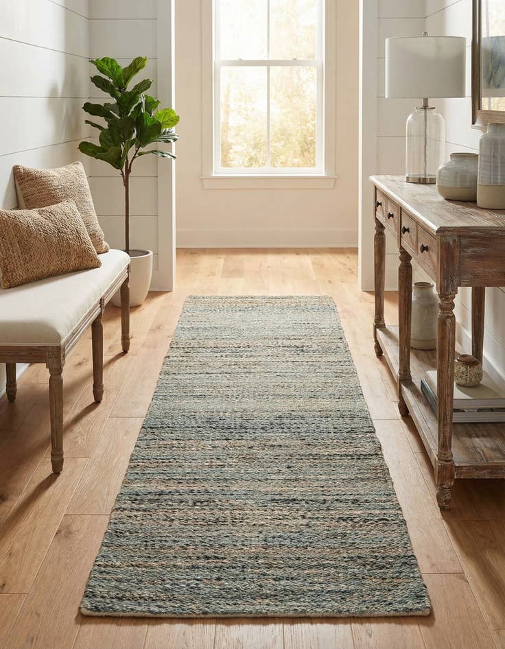 Detail image of 2' x 8' Hand Woven Palm Beach Jute Runner Rug