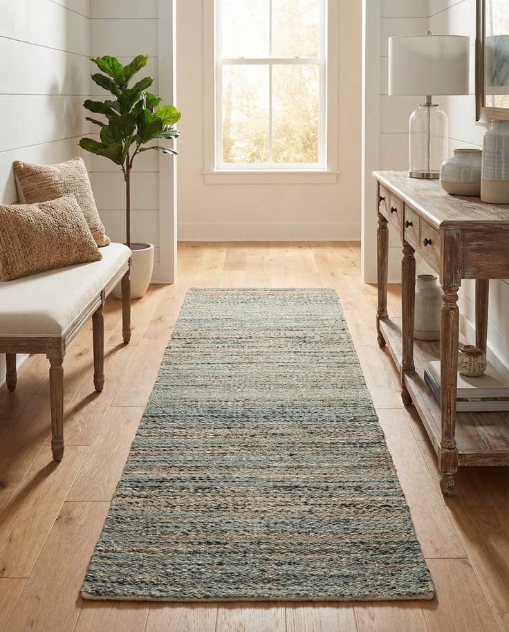 Detail image of 2' x 8' Hand Woven Palm Beach Jute Runner Rug