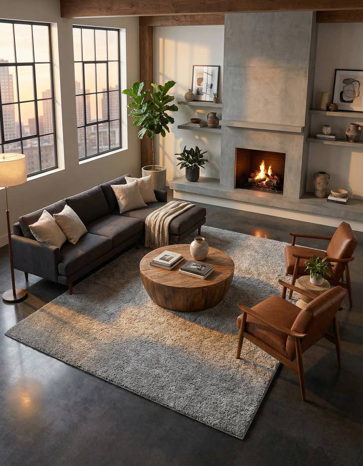 Detail image of  9' 10 x 13' Soft Solid Shag Rug