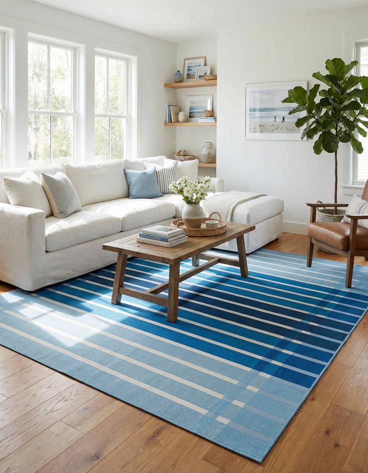 Detail image of 10' x 10' Washable Ribbon Indoor / Outdoor Square Rug