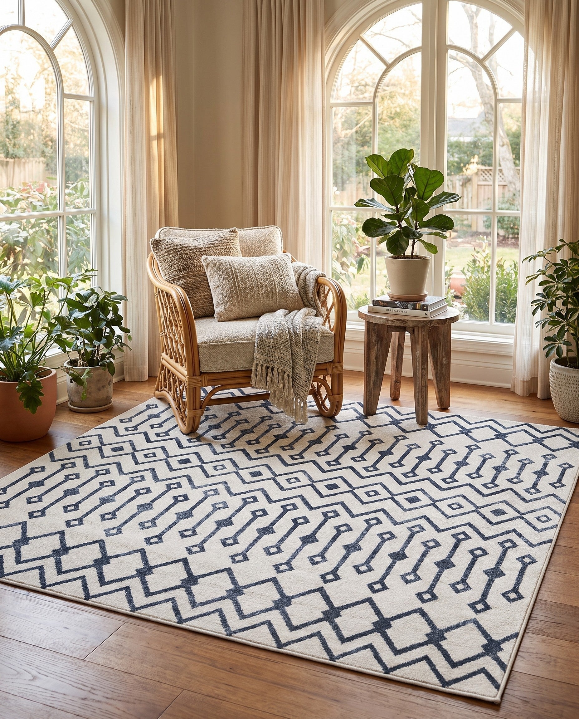 6' x 6' Bohemian Trellis Square Rug