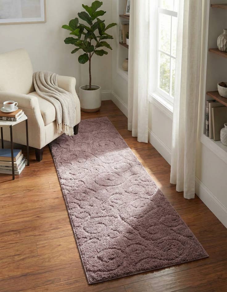 Detail image of  2' 7 x 10' Botanical Shag Runner Rug