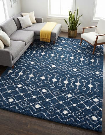 9' x 12' Moroccan Trellis Shag Rug