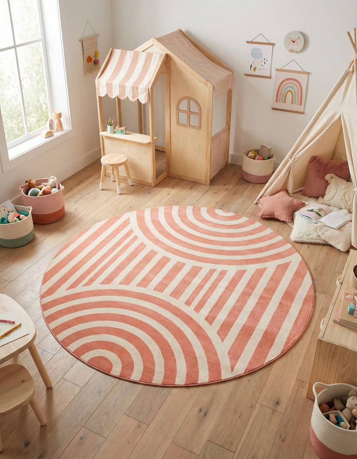 Detail image of 7' 10 x 7' 10 Whimsy Kids Round Rug