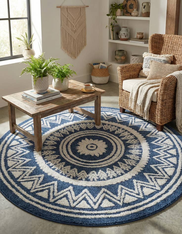 Detail image of 7' 10 x 7' 10 Boho Round Rug