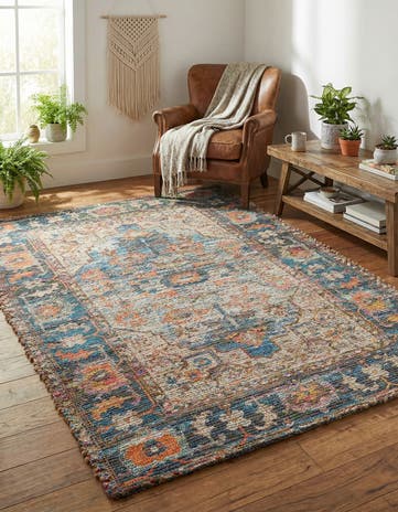 4' 1 x 6' 1 Hand Woven Chenille Jute Rug