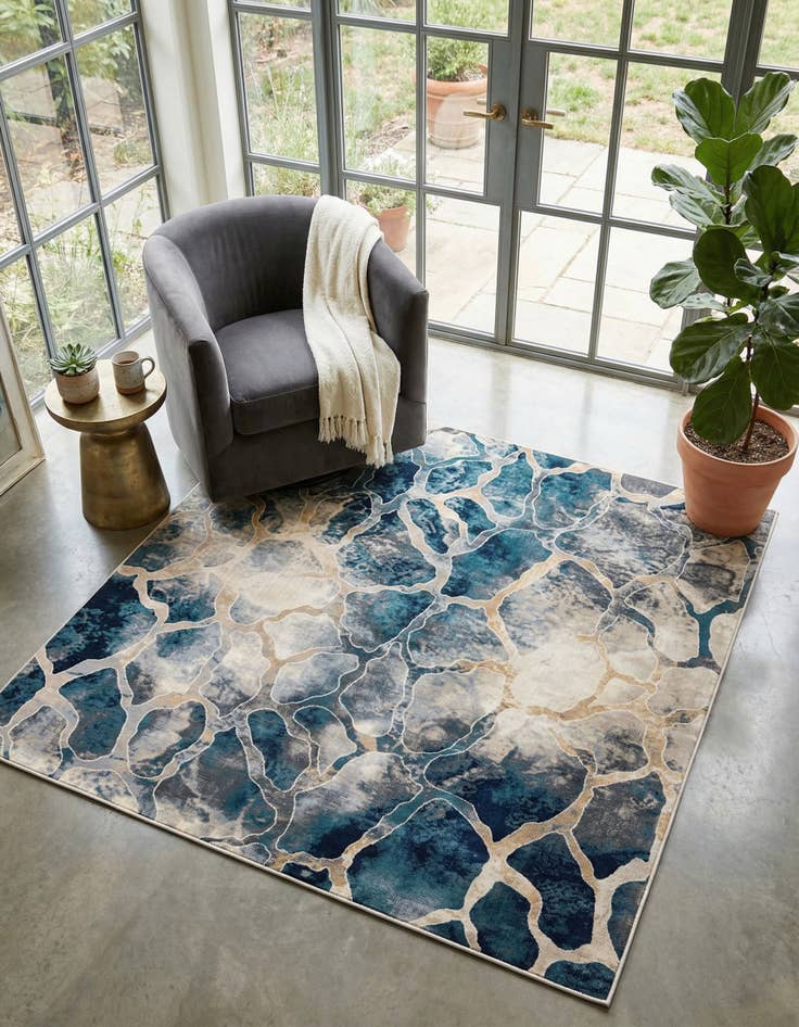 Detail image of 5' 3 x 5' 3 Gossamer Square Rug