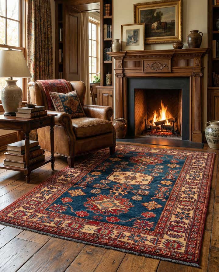 3' 9 x 5' 6 Hand Knotted Kazak Wool Rug