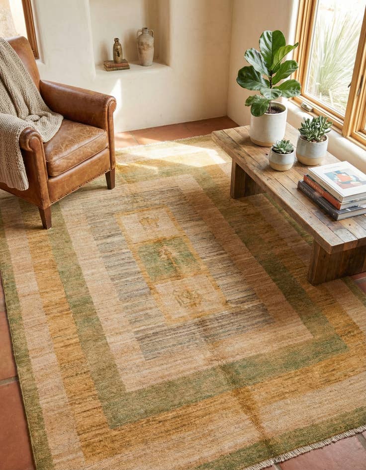 Detail image of 4' x 6' Hand Knotted Modern Ziegler Rug