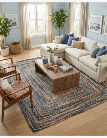 8' x 10' Handmade Braided Chindi Rug