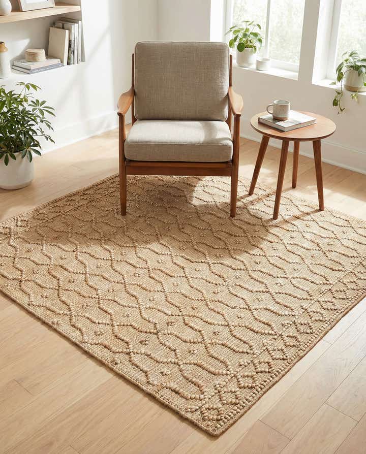 5' 3 x 5' 3 Hand Woven Larsa Jute Square Rug