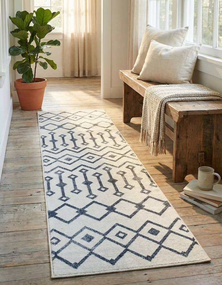 Detail image of  2' x 8' Bohemian Trellis Runner Rug