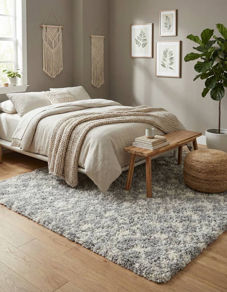 Detail image of 4' x 6' Moroccan Trellis Shag Rug